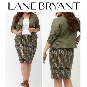 Lane Bryant Sequin Camouflage Pencil Skirt